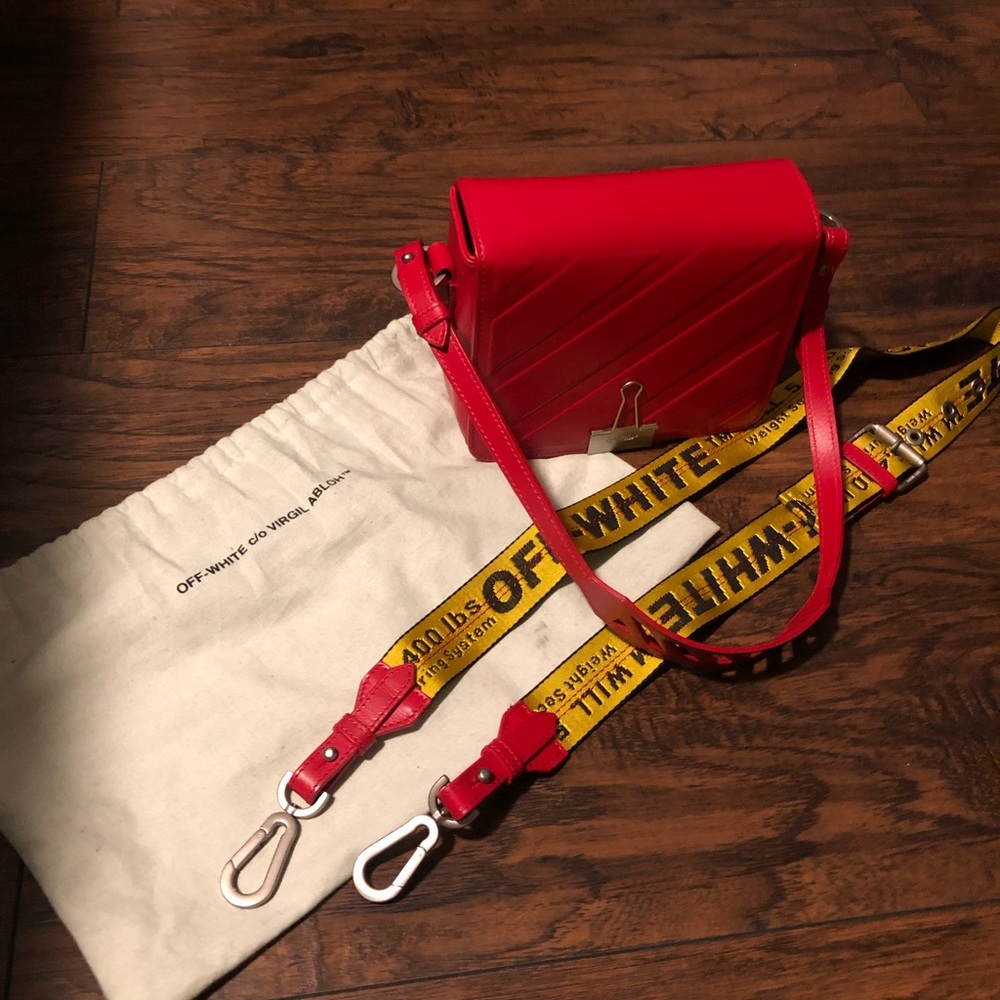 Off white binder clip purse.